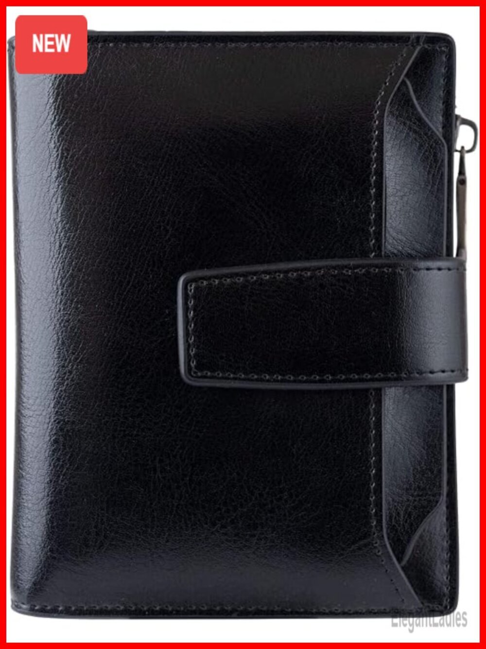 Small Leather RFID Blocking Bifold Zipper Wallet with Credit Card Slots